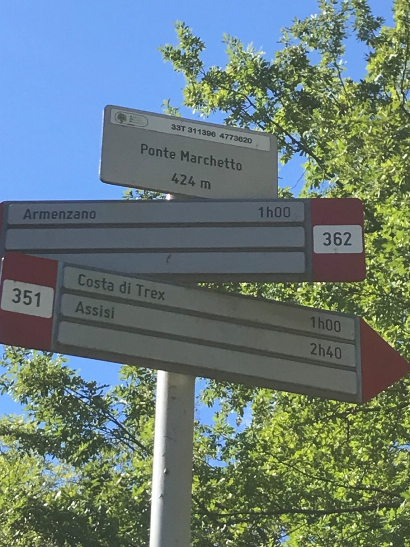 Wegwijzer naar Ponte Marchetto